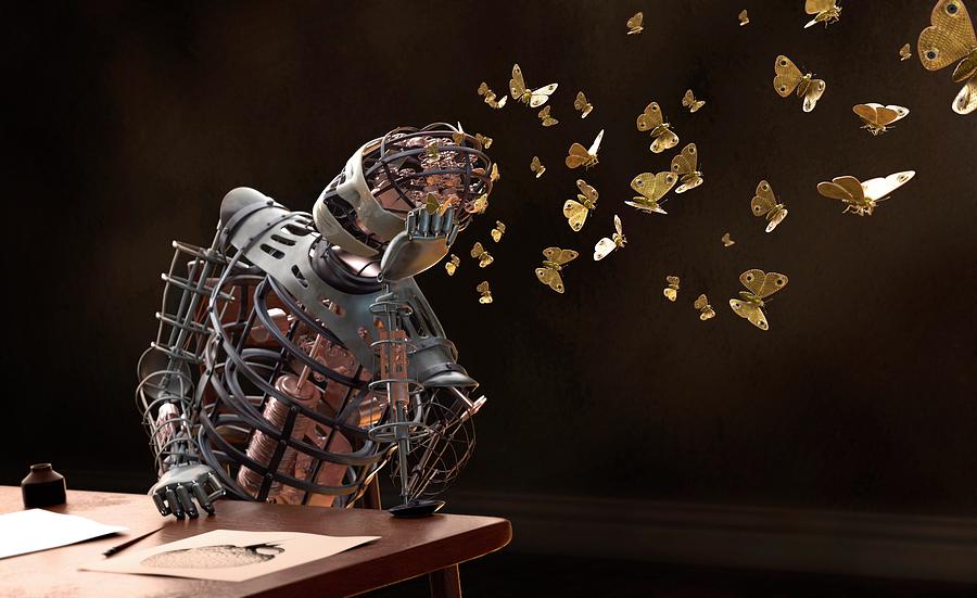 Butterfly Photograph - Robot Dreams by Tim Vernon / Science Photo Library