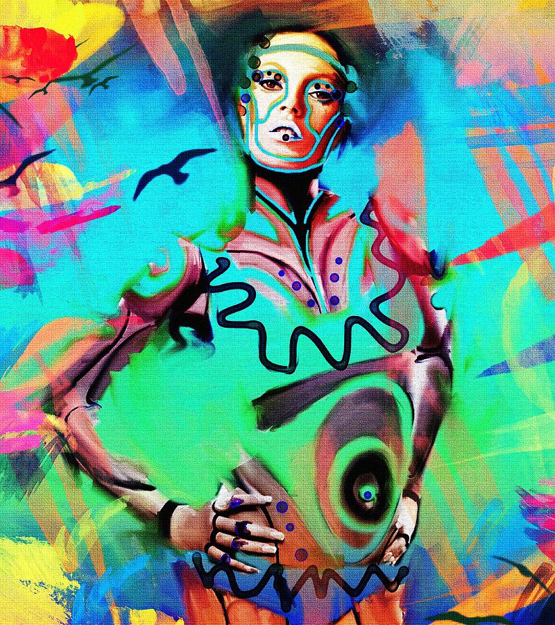 Robot girl Painting by Bogdan Floridana Oana