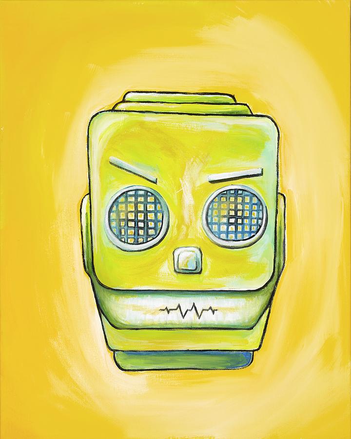 Robot Head Painting by David Junod