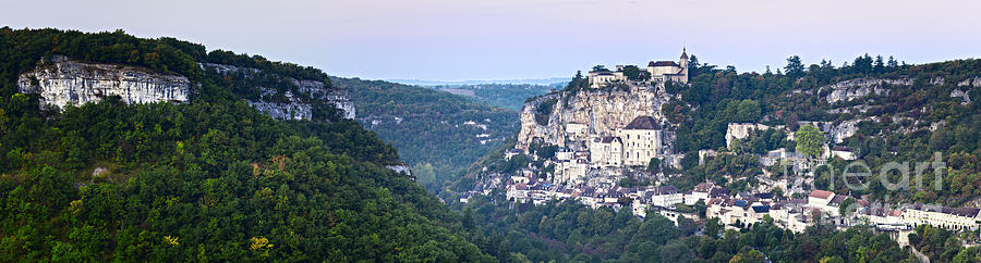 Nature Photograph - Rocamadour Midi Pyrenees France Panorama by Colin and Linda McKie