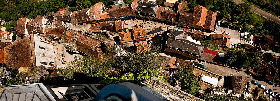 Rocamadour rooftops from the Overlook Horizontal Panorama Photograph by Weston Westmoreland