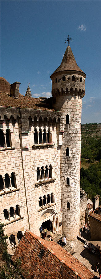 Rocamadour Stone Tower Vertical Panorama Photograph by Weston Westmoreland