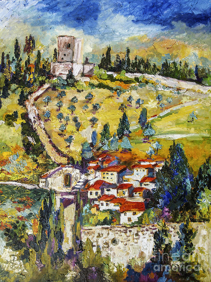 Rocca Maggiore Assisi Italy Oil Painting Painting by Ginette Callaway