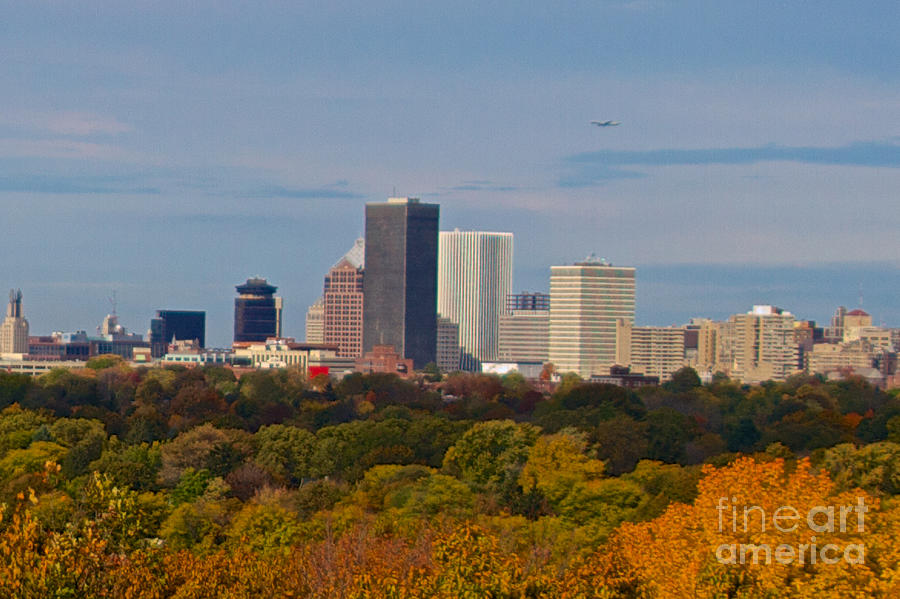 Fall Photograph - Rochester Skyline by William Norton