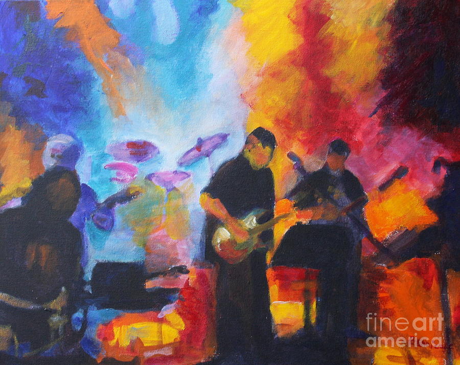 Rock Band Painting - Rock and Roll by Jan Bennicoff