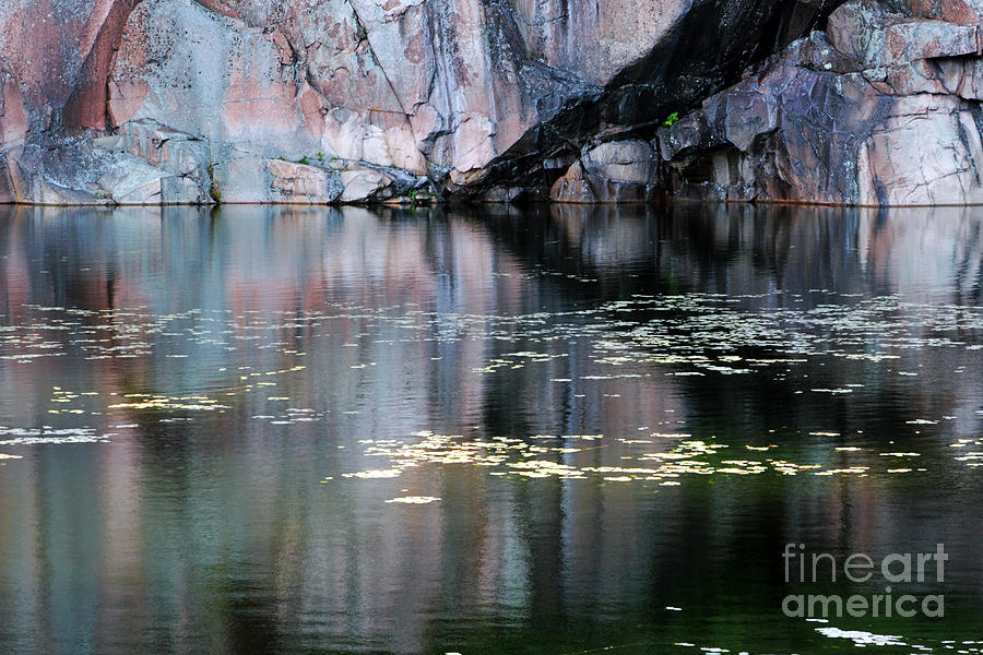Rock Cliff and Reflections Photograph by Charline Xia