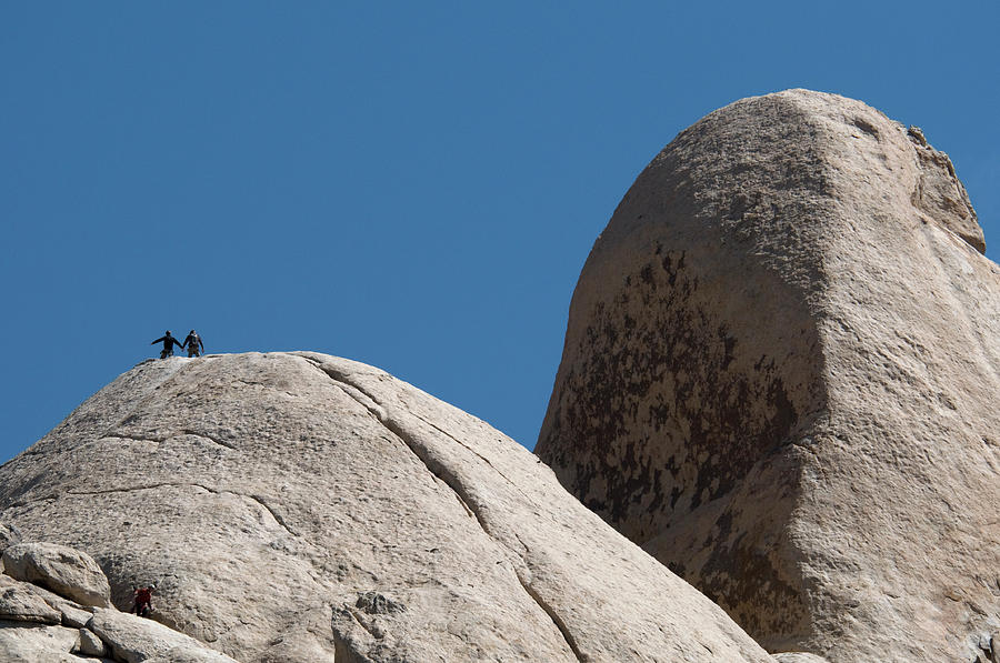 Rock Climbers On Monzonite Granite Rock Photograph by Mark Newman