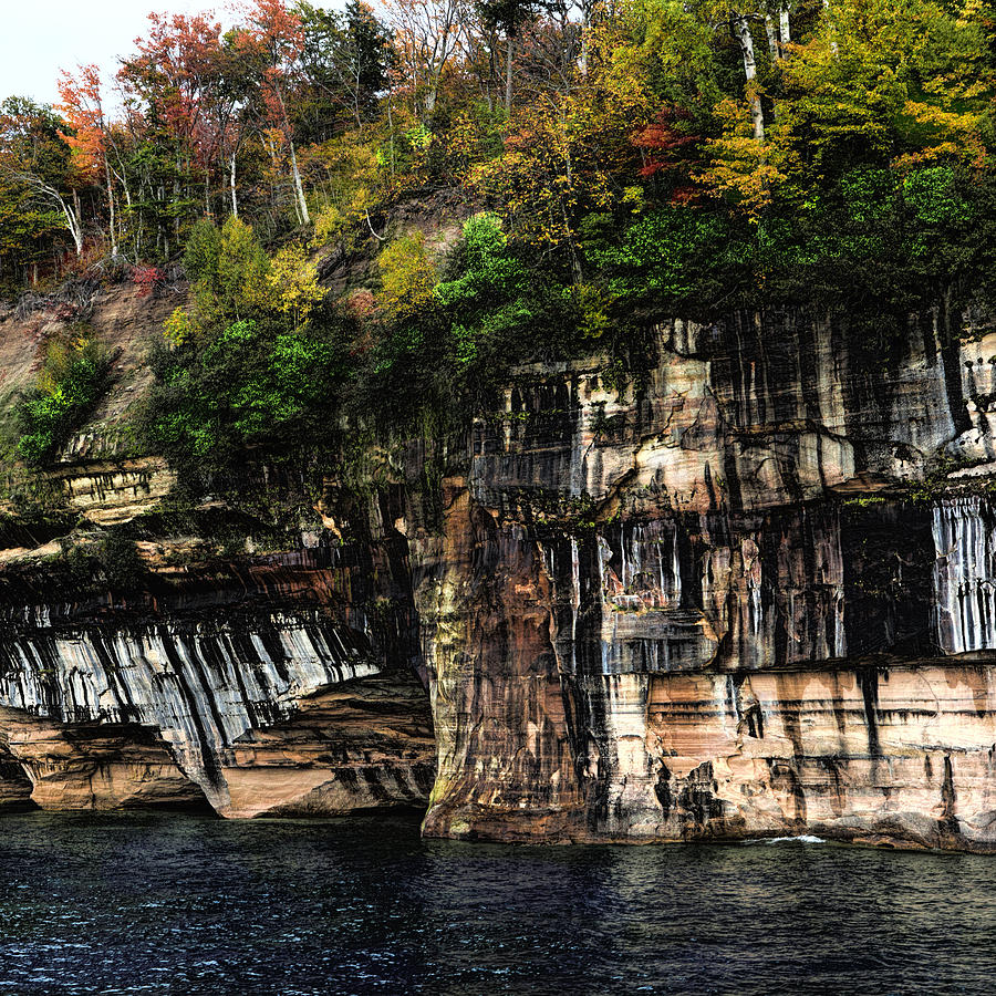 Rock formation of Pictured Rocks Photograph by Evie Carrier
