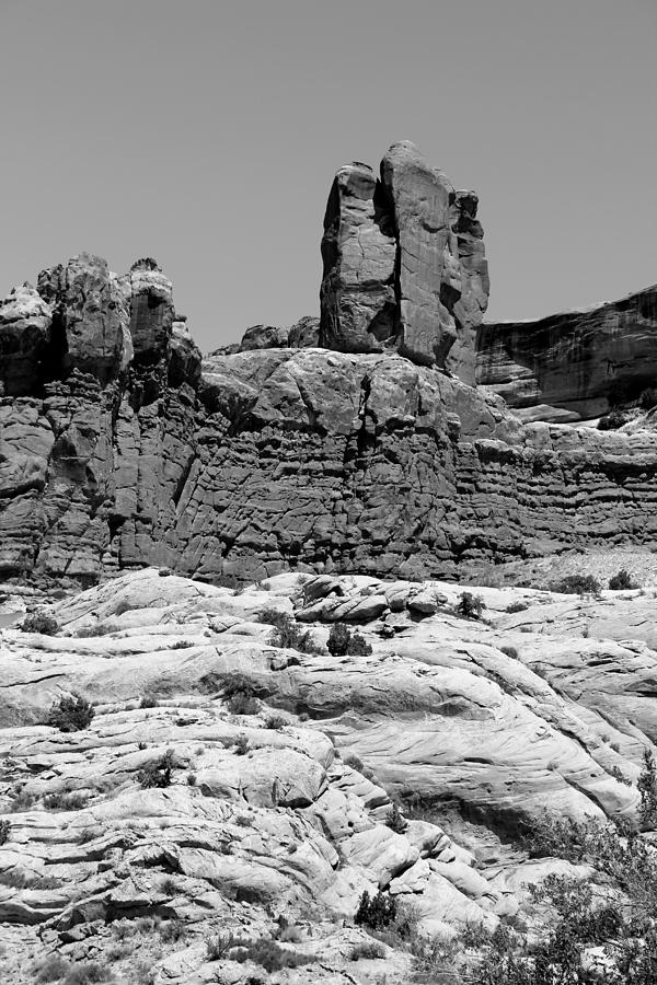 Rock Formations 2 Arches National Park BW Photograph by Mary Bedy