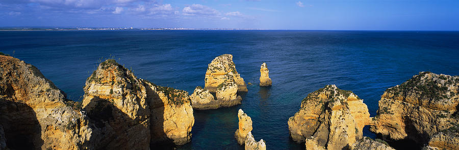 Nature Photograph - Rock Formations In The Sea, Algarve by Panoramic Images