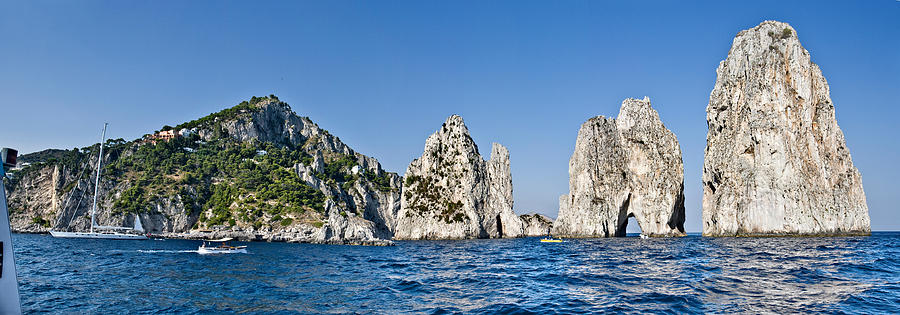 Nature Photograph - Rock Formations In The Sea, Faraglioni by Panoramic Images