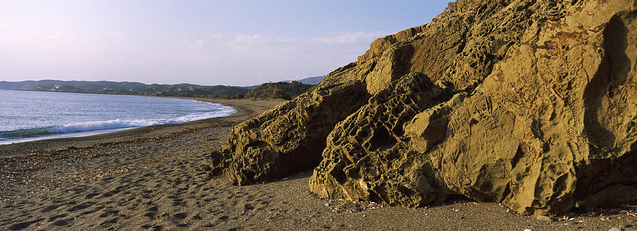Nature Photograph - Rock Formations On The Beach, Chios by Panoramic Images