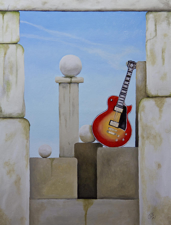 Rock Guitar Les Paul Custom Painting by John Stuart Webbstock