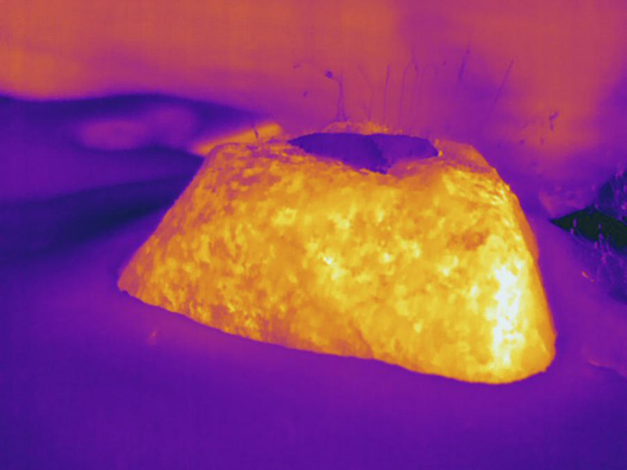 Rock In Snow, Thermogram Photograph by Science Stock Photography