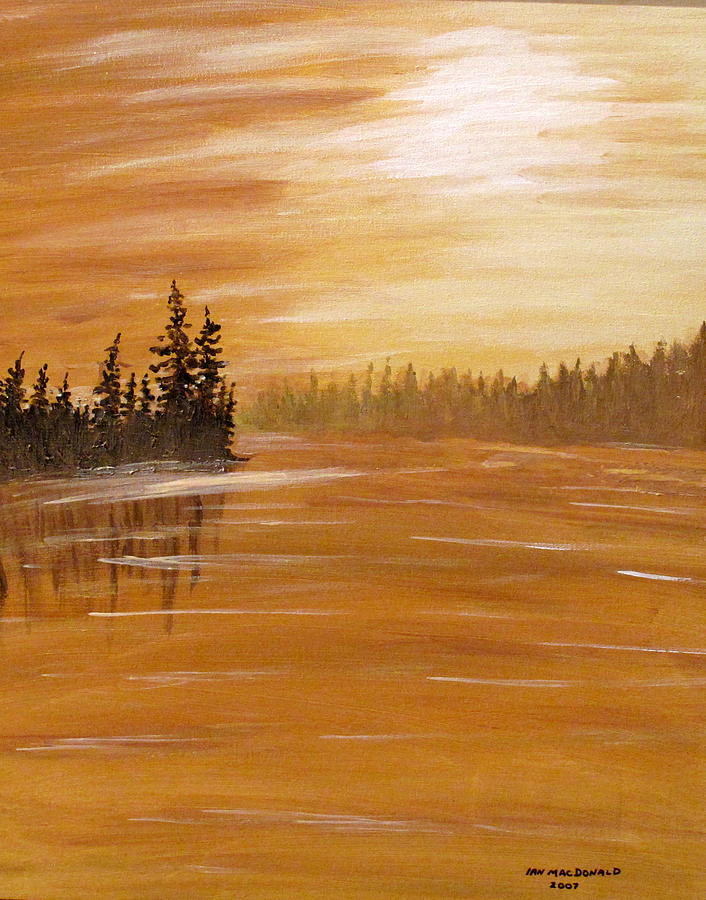 Rock Lake Morning 1 Painting by Ian  MacDonald