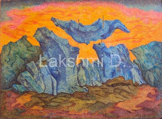 The Rock Painting - Rock by Lakshmi D