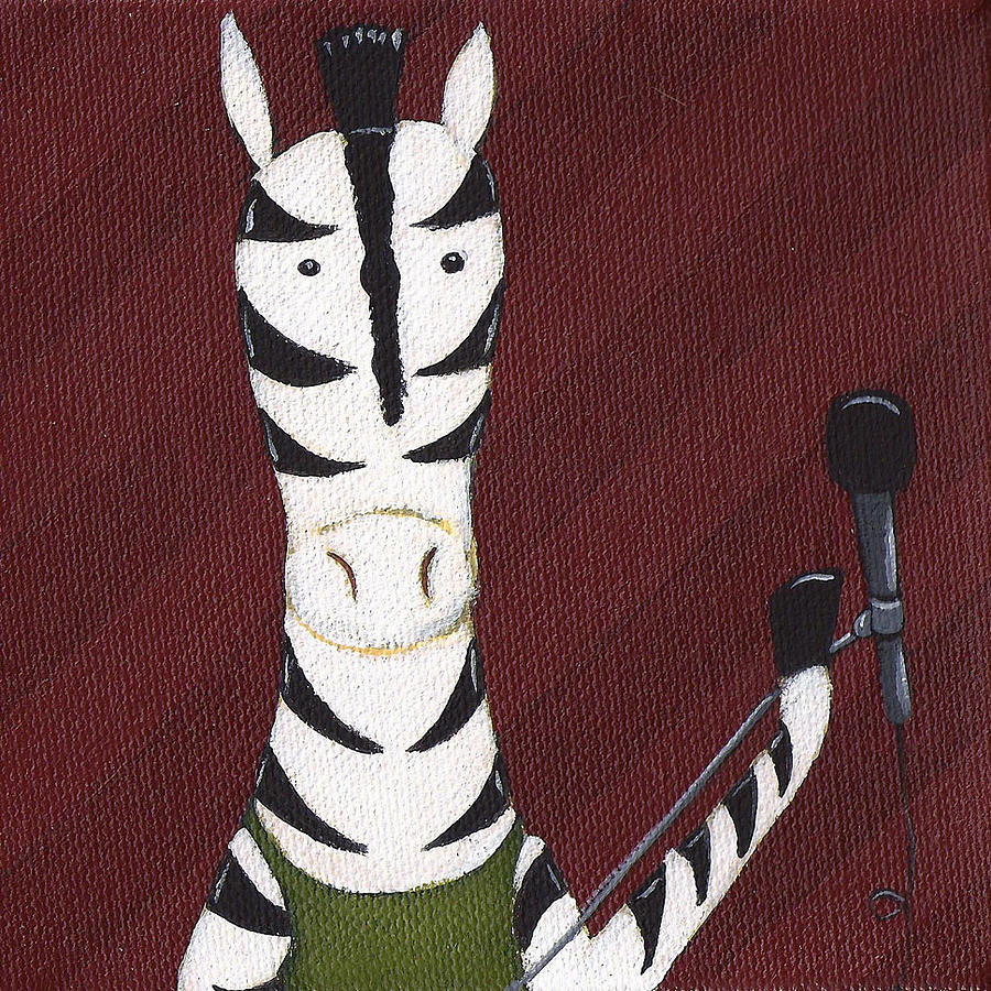 Rock n Roll Zebra Painting by Christy Beckwith