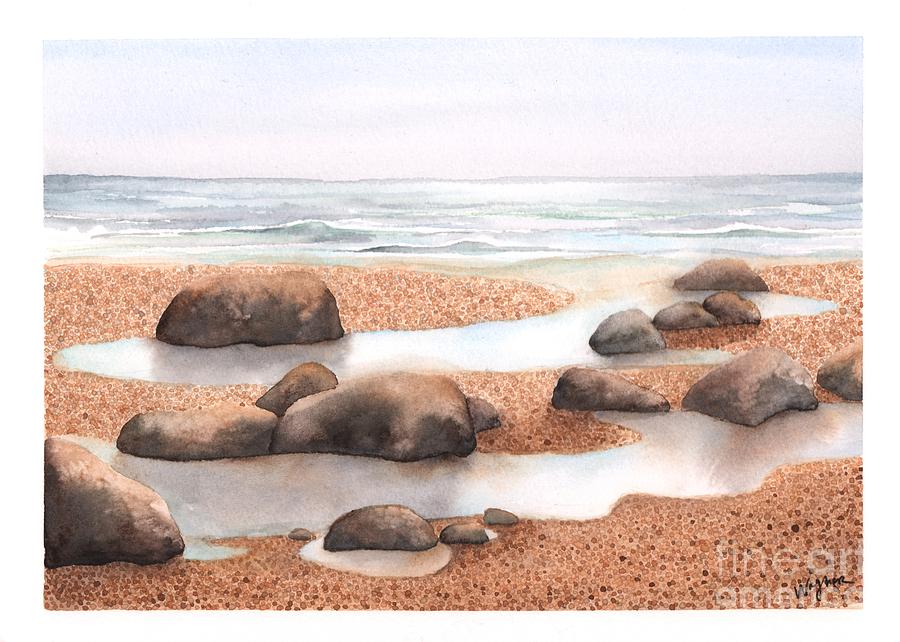 Rock Pools in the Sand Painting by Hilda Wagner