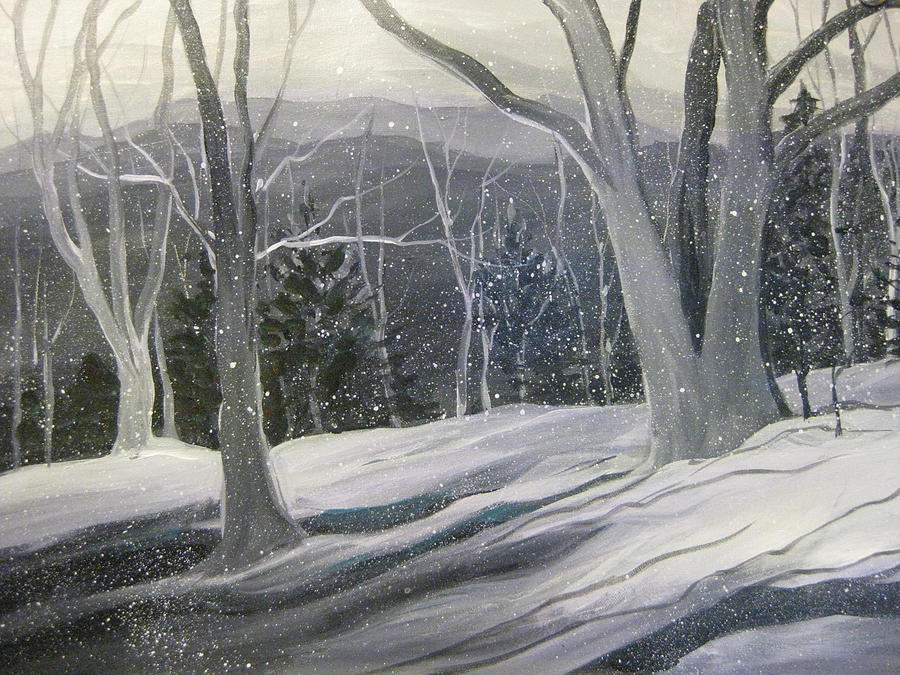 Rock Ridge Snowscene Painting by Gretchen Allen