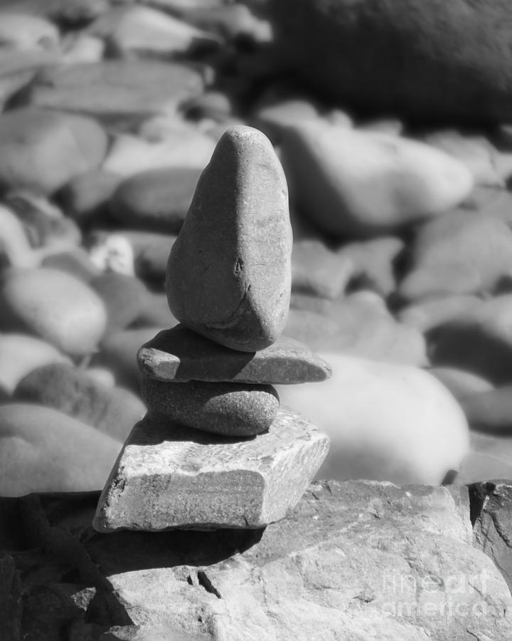 Buddha Photograph - Rock Stacking by Kristen Fox