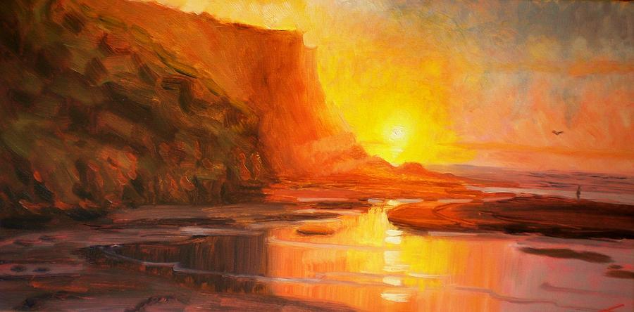 Rock Sunset Painting