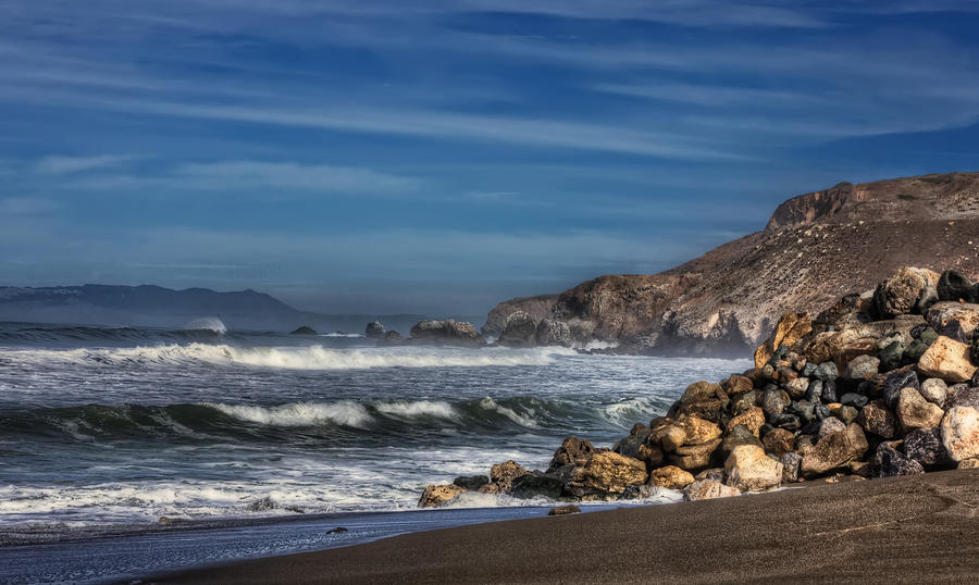 Rockaway Beach Waves Pacifica California.  Photograph by Jennifer Rondinelli Reilly - Fine Art Photography
