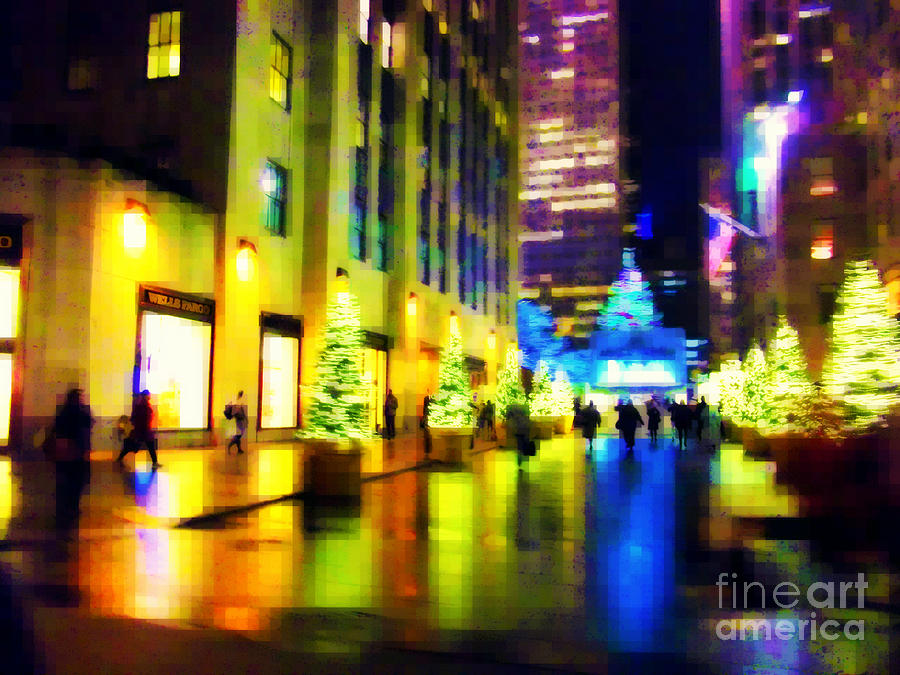 Rockefeller Center Christmas Trees - Holiday and Christmas Card Photograph by Miriam Danar