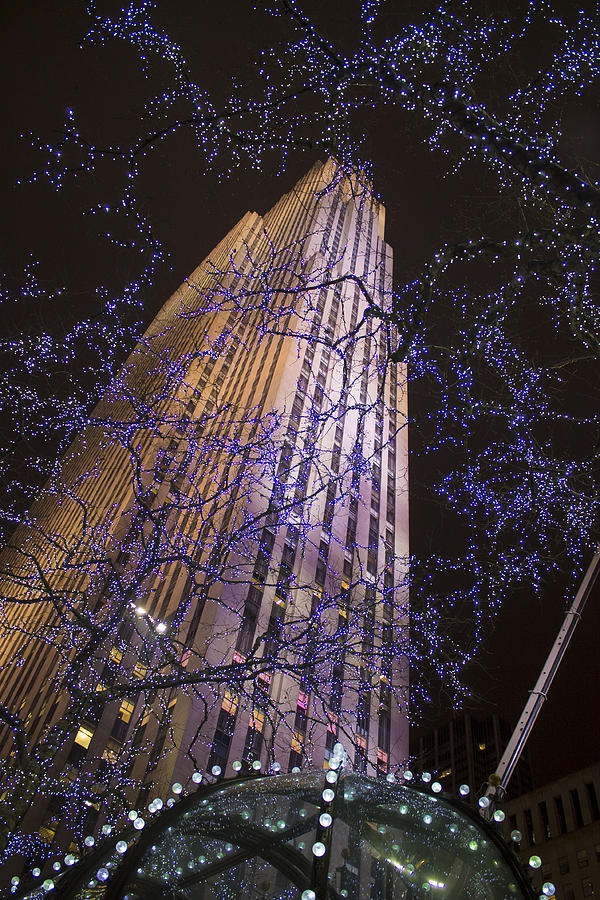 Rockefeller Center Night Lights Photograph by Saya Studios