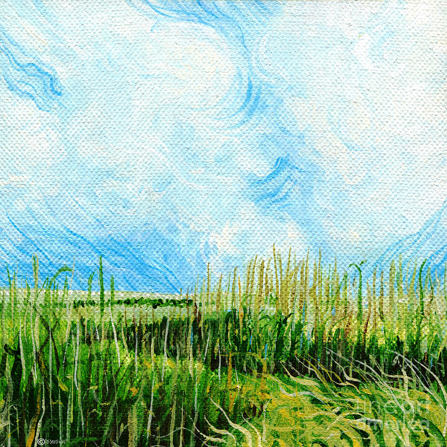 Marsh Painting - Rockefeller Coastal marsh Louisiana  by Lizi Beard-Ward