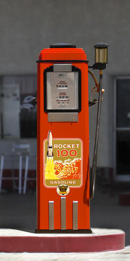 Gasoline Photograph - Rocket 100 Gasoline - Tokheim Gas Pump by Mike McGlothlen
