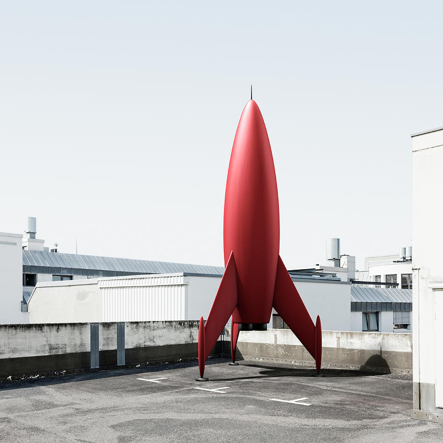 Rocket In Parking Lot Photograph by Jorg Greuel