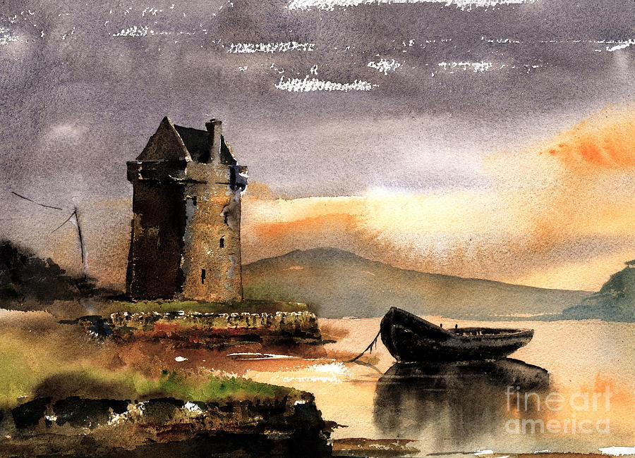 Rockfleet Castle in Mayo Painting by Val Byrne