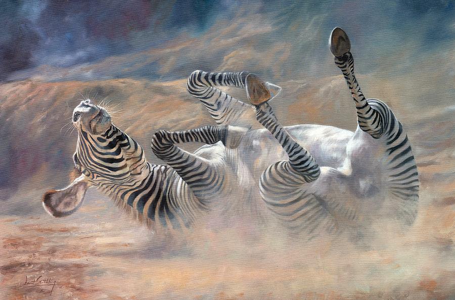 Zebra Painting - Rockin and Rollin by David Stribbling