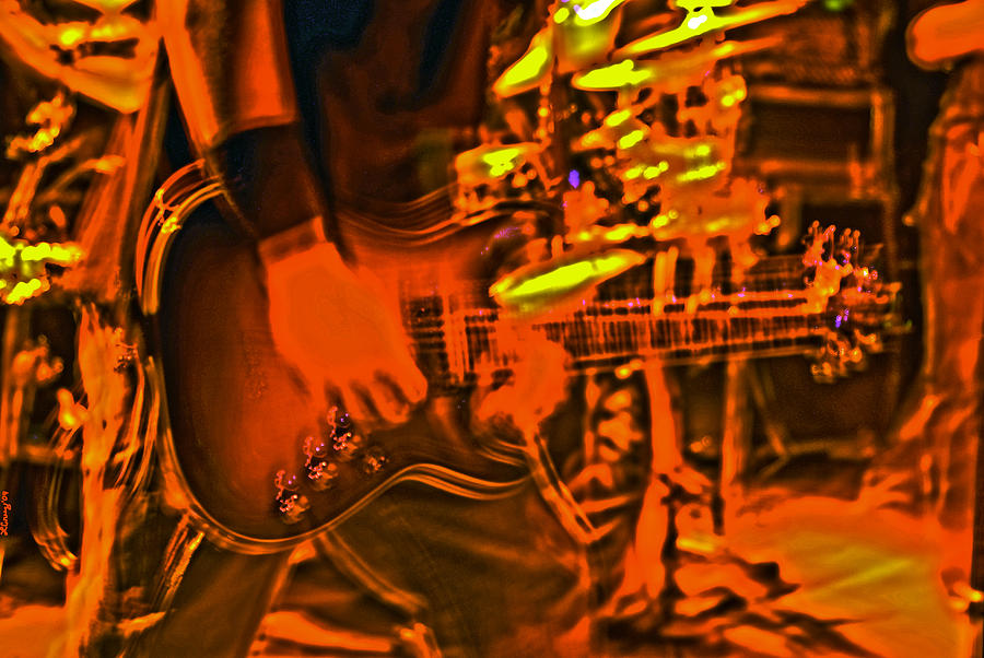 Guitar Photograph - Rockin Flaming Guitar by Leslie Cruz