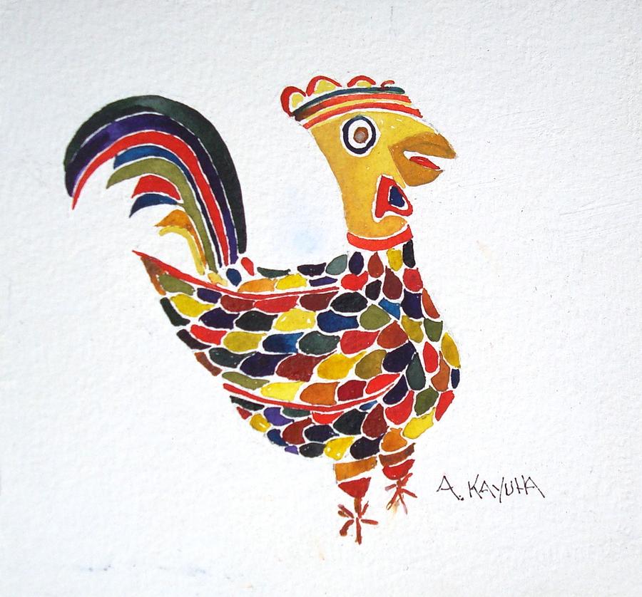 Chicken Painting - Rockin Rooster by Alice Kayuha