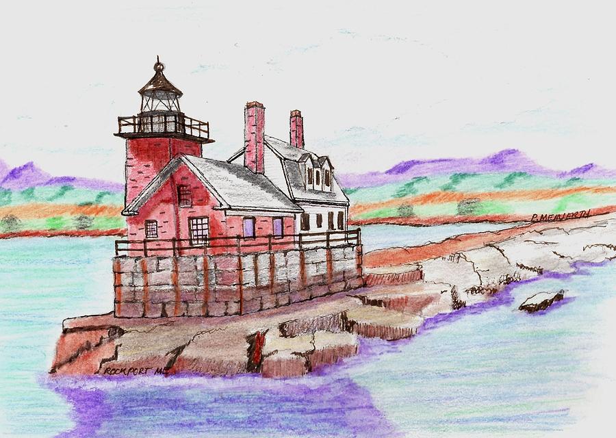 Rockland Lighthouse Drawing by Paul Meinerth