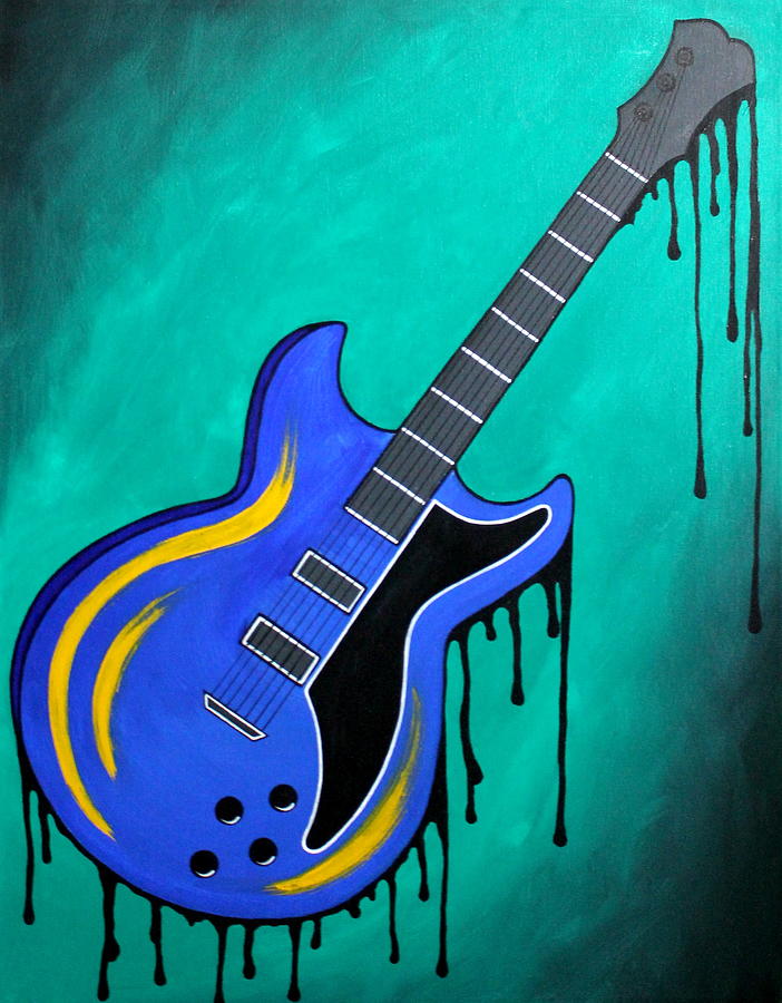 Music Painting - Rockn Blue by Allison Liffman