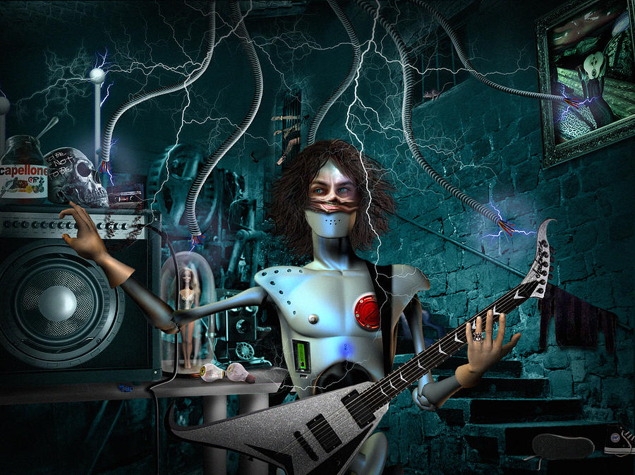 Rock'n'Roll Robot Digital Art by Alessandro Pietra Pixels