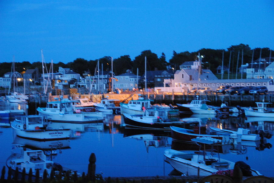 Rockport at Night Photograph by Jacqueline M Lewis