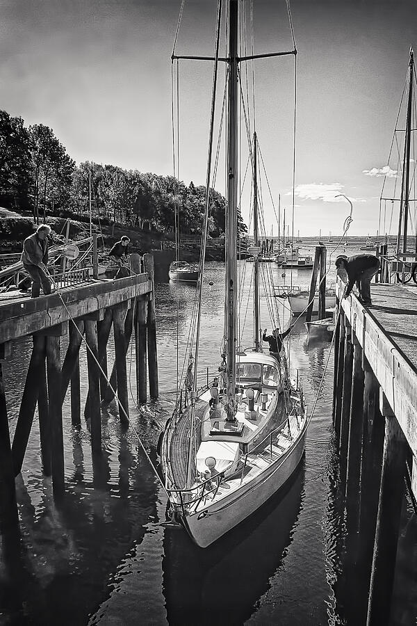 Black And White Photograph - Rockport Harbor by Priscilla Burgers