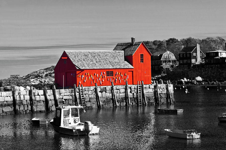 Rockport Motif Number 1 - BW Photograph by Lou Ford