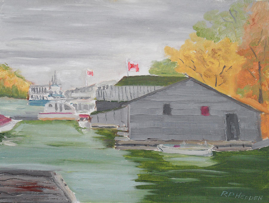 Rockport Ontario Harbor Painting by Robert P Hedden