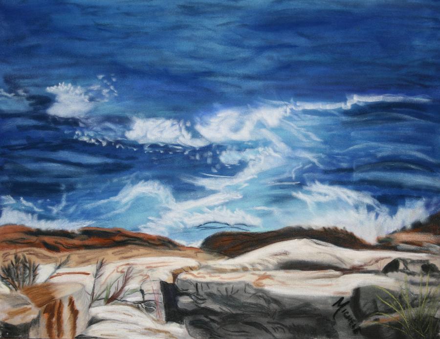 Rocks Above the Sea Pastel by Michele Turney