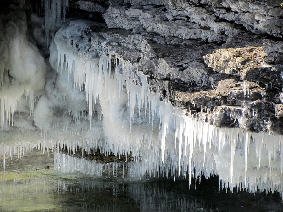 Rocks and Icicles Photograph by David T Wilkinson