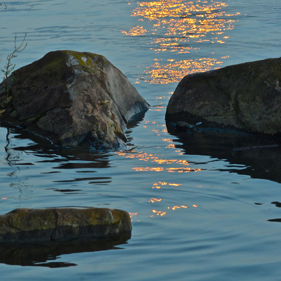 Rocks and Water at Twilight Photograph by Frozen in Time Fine Art Photography