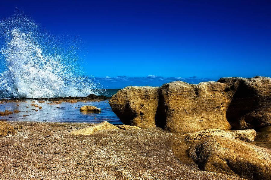 Rocks and Waves Photograph by Mark Andrew Thomas