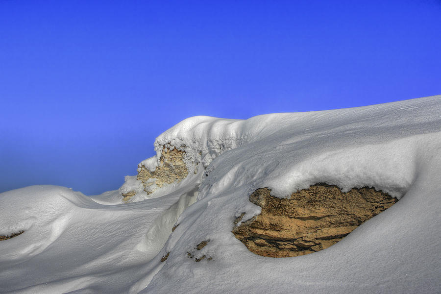 Rocks Covered With Snow Against Clear Blue Sky Photograph by Vlad Baciu