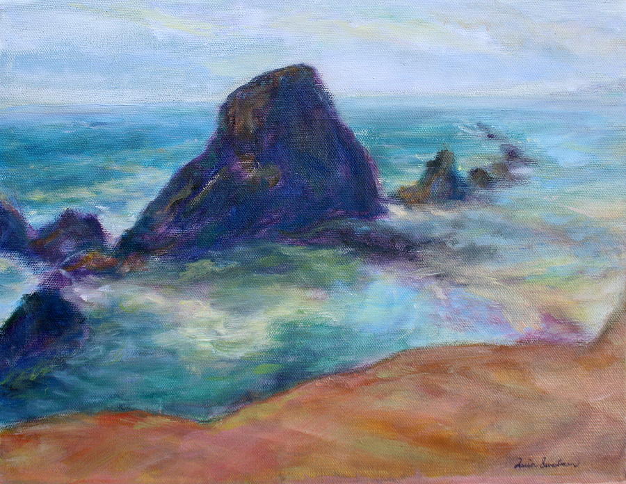 Rocks Heading North - Scenic Landscape Seascape Painting Painting