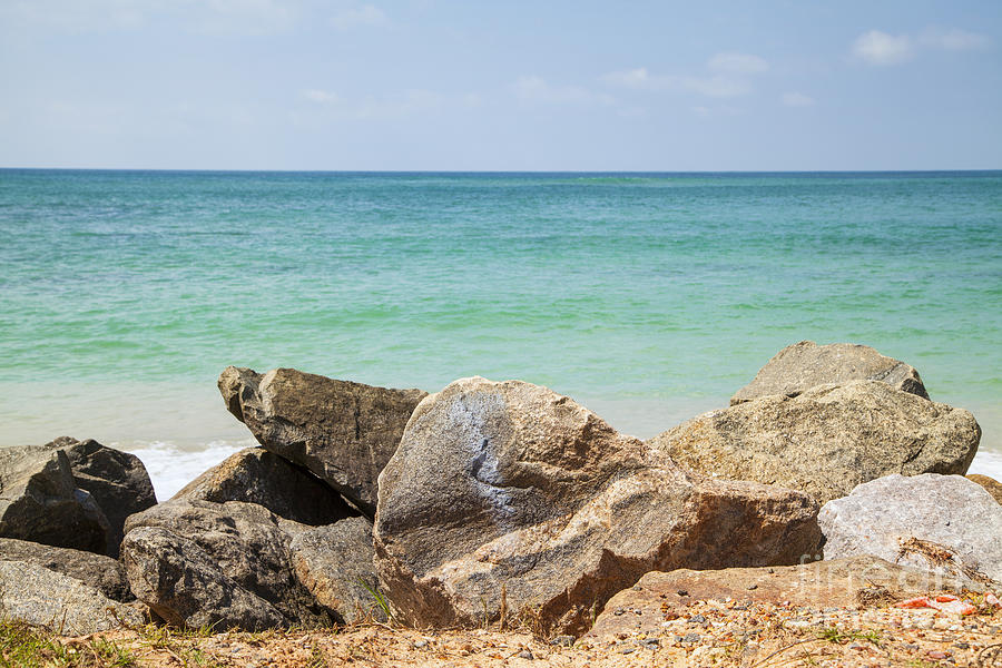 rocks in front of the Indian Ocean Photograph by Gina Koch