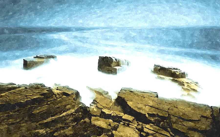 Rocks in the Mist Painting by Gianfranco Weiss